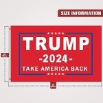Trump 2024 Flags 3x5 Outdoor Made in USA Double Sided 3 Ply - Heavy Duty President Trump Flags 2024 Banner for Outside with 2 Brass Grommets Fade Resistant for Indoor Outdoor Decorations