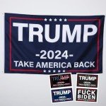 Trump 2024 Flag 3x5 FT with 4 Stickers, Take America Back Donald Trump US Flag for Outdoor Printed American Flags