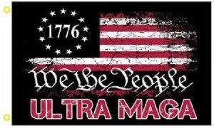 3X5 ULTRA MAGA WE THE PEOPLE 1776 TRUMP WON 2024 BLACK FLAG BANNER X1