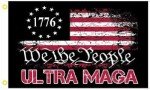 3X5 ULTRA MAGA WE THE PEOPLE 1776 TRUMP WON 2024 BLACK FLAG BANNER X1