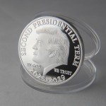 4 Pcs/Set Donald Trump Commemorative Coins, President Term 2025-2029, Gold Plated and Silver Plated Novelty Coins, Collectible Gift