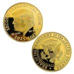 4 Pcs/Set Donald Trump Commemorative Coins, President Term 2025-2029, Gold Plated and Silver Plated Novelty Coins, Collectible Gift