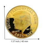 4 Pcs/Set Donald Trump Commemorative Coins, President Term 2025-2029, Gold Plated and Silver Plated Novelty Coins, Collectible Gift