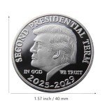 4 Pcs/Set Donald Trump Commemorative Coins, President Term 2025-2029, Gold Plated and Silver Plated Novelty Coins, Collectible Gift