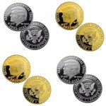 4 Pcs/Set Donald Trump Commemorative Coins, President Term 2025-2029, Gold Plated and Silver Plated Novelty Coins, Collectible Gift