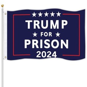 Trump For Prison 2024 Flag 3x5Ft Anti Trump Flag 100D Polyester Durable Quality Decoration Outdoor & Indoor