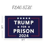 Trump For Prison 2024 Flag 3x5Ft Anti Trump Flag 100D Polyester Durable Quality Decoration Outdoor & Indoor