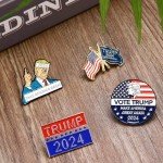SOWPOPY Trump Pins 2024, Trump Merch Enamel Pins Bulk Trump Brooch Pin American Flag Lapel Pins Set USA Trump Merchandise Gifts for Men Women Adult