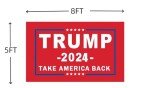 Trump 2024 Flag 5X8 FT, Take America Back Trump Outdoor Polyester Flags, Double Stitched Trump Flags with Brass Grommets and Stronger Header. (5X8)