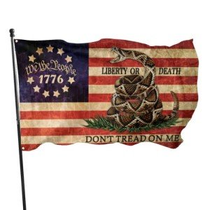 Dont Tread On Me Flag We The People Flag 3x5 Ft 1776 Retro American Polyester Double Sided Mirror Printing Outdoor House Patriotic Banner Decor