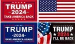 4 Pack Trump 2024 Flag Trump Make America Great Again Flag 2x3 feet Flags Double Stitch Around The Edge with Two Brass Buttonholes (Trump 2024-A)