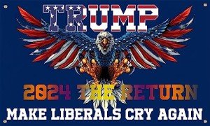 Vrogadso Trump 2024 Flags Trump 2024 Make Liberals Cry Again Flag 3X5 Feet for Outdoor Indoor Home Garden House Decor Durable Flag With 4 Grommets