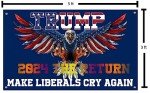 Vrogadso Trump 2024 Flags Trump 2024 Make Liberals Cry Again Flag 3X5 Feet for Outdoor Indoor Home Garden House Decor Durable Flag With 4 Grommets