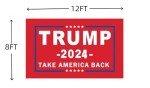 Trump 2024 Flag 8X12 FT, Take America Back Trump Outdoor Polyester Flags, Double Stitched Trump Flags with Brass Grommets and Stronger Header. (8X12)