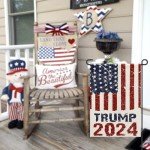 2024 Donald Trump Garden Flags for Outside 12x18 Double Sided Burlap, Retro style American President Election Yard Lawn Outdoor Decoration Banner Small Sign Trump 2024 Flag DF551