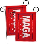 Trump Flag MAGA Garden Flag 2pcs Pack Americana Political President Democrat Republican Tea Party United State American Election House Decoration Banner Small Yard Gift Double-Sided, Made in USA