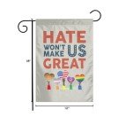 Hate Won_t Make Us Great Garden Flag Garden Flags 12 X 18 Inch Double Sided Seasonal Flag Novelty Flag Banners Outdoor Welcome Garden Decor
