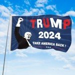 Trump 2024 Flag 3x5 Ft Flag Take America Back Flag Banner with Brass Grommets for Indoor Outdoor Decorations