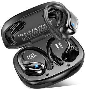 Wireless Earbuds Sport Bluetooth Headphones 5.4, 75Hrs Stereo New Bluetooth Earbuds with 4 HD Mic, Over-Ear Buds with Earhooks ENC Noise Canceling Earphones, IP7 Waterproof Headset for Workout/Running