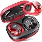 Wireless Earbud, 75Hrs Bluetooth 5.4 Headphones IP7 Waterproof for Sport, Running Wireless Earphones with ENC Noise Canceling Mics, Deep Bass Over Ear bud with Earhooks for Android, iOS, Workout, Gym