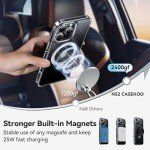 CASEKOO Titanium 360° Rotatable Magnetic Stand for iPhone 16 Pro Case [Compatible with Magsafe][16FT Military Protection] Slim Phone 16 Pro Case with Stand Ring Kickstand 6.3'', Clear