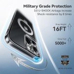 CASEKOO Titanium 360° Rotatable Magnetic Stand for iPhone 16 Pro Case [Compatible with Magsafe][16FT Military Protection] Slim Phone 16 Pro Case with Stand Ring Kickstand 6.3'', Clear