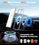 TORRAS 360°Spin Magnetic Kickstand for Samsung Galaxy S24 Ultra Case, Compatible with Magsafe, Transparent Slim Protective S24 Ultra Phone Case with Stand&Ring Holder, Ostand Spin, Clear