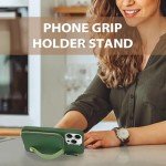LAMEEKU for iPhone 15 Pro Wallet Case, Zipper Leather Card Slots Case, Crossbody Case Wrist Strap Lanyard with Phone Grip Holder Stand for Women for iPhone 15 Pro 6.1 inch Dark Green