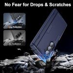 Kaiiecal for Samsung Galaxy Z-Fold-6 Privacy Case: [Hidden Kickstand][Wireless Charging] Slim Hinge Protection Soft Lightweight Stand Phone Cover Case with Privacy Screen Protector Blue