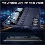 Kaiiecal for Samsung Galaxy Z-Fold-6 Privacy Case: [Hidden Kickstand][Wireless Charging] Slim Hinge Protection Soft Lightweight Stand Phone Cover Case with Privacy Screen Protector Blue