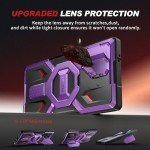 TONGATE for Samsung Galaxy S24 Ultra Case Compatible with MagSafe, [Ring Stand & Camera Cover Kickstand] Drop Shockproof Rugged Protection Phone Case for S24 Ultra with Screen Protector 6.8", Purple