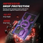 TONGATE for Samsung Galaxy S24 Ultra Case Compatible with MagSafe, [Ring Stand & Camera Cover Kickstand] Drop Shockproof Rugged Protection Phone Case for S24 Ultra with Screen Protector 6.8", Purple