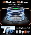TORRAS 360° Spin Magnetic Stand for Google Pixel 9 Pro XL Case, 12FT Military Grade Protection, Compatible with Magsafe, Shockproof Slim Pixel 9 Pro XL Phone Case with Kickstand & Ring Holder, Gray