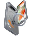 TORRAS 360° Spin Magnetic Stand for Google Pixel 9 Pro XL Case, 12FT Military Grade Protection, Compatible with Magsafe, Shockproof Slim Pixel 9 Pro XL Phone Case with Kickstand & Ring Holder, Gray