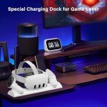 Charging Dock for Meta Quest 3, VR Charging Station for Quest 3 with LED Light, Charge Headset and Touch Controllers Simultaneously, with 2 Rechargeable Batteries, Type-C Charger, Cable, White