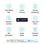 Kasa Matter Smart Plug w/ Energy Monitoring, Compact Design, 15A/1800W Max, Super Easy Setup, Works with Apple Home, Alexa & Google Home, UL Certified, 2.4G Wi-Fi Only, White, KP125M (4-Pack)