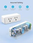 Govee Dual Smart Plug 4 Pack, 15A WiFi Bluetooth Outlet, Work with Alexa and Google Assistant, 2-in-1 Compact Design, Govee Home App Control Remotely with No Hub Required, Timer, FCC and ETL Certified