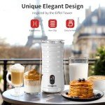 Paris Rhône Milk Frother, 4-in-1 Milk Steamer and Frother, Hot & Cold Foam Milk Warmer with Temperature Control, Auto Shut-Off Frother for Coffee, Latte, Cappuccino, Macchiato