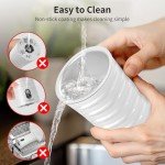 Paris Rhône Milk Frother, 4-in-1 Milk Steamer and Frother, Hot & Cold Foam Milk Warmer with Temperature Control, Auto Shut-Off Frother for Coffee, Latte, Cappuccino, Macchiato