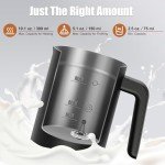 Ovetedot Milk Frother, 4-in-1 Milk Frother and Steamer, Automatic Hot and Cold Foam Maker and Milk Warmer, Electric Frother for Coffee, Latte, Cappuccino, Macchiato, Matcha(Black)