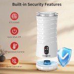 Paris Rhône Milk Frother, 4-in-1 Milk Steamer and Frother, Hot & Cold Foam Milk Warmer with Temperature Control, Auto Shut-Off Frother for Coffee, Latte, Cappuccino, Macchiato