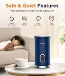 Spacekey Milk Frother, 4-in-1 Milk Frother and Steamer, Auto Shut-off Hot & Cold Foam Maker with Mute Mode, Temperature Control Electric Milk Frother for Coffee, Latte, Cappuccino, Macchiatos