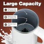 Milk Frother and Steamer, Electric 4-in-1 Hot and Cold Foam Maker, Automatic Milk Warmer with Two Whisks for Latte Cappuccino Hot Chocolate, 550W, 10.1oz/300ml, (Snow White)