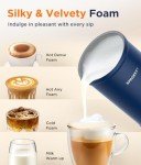 Spacekey Milk Frother, 4-in-1 Milk Frother and Steamer, Auto Shut-off Hot & Cold Foam Maker with Mute Mode, Temperature Control Electric Milk Frother for Coffee, Latte, Cappuccino, Macchiatos