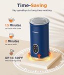 Spacekey Milk Frother, 4-in-1 Milk Frother and Steamer, Auto Shut-off Hot & Cold Foam Maker with Mute Mode, Temperature Control Electric Milk Frother for Coffee, Latte, Cappuccino, Macchiatos