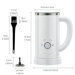 Milk Frother and Steamer, Electric 4-in-1 Hot and Cold Foam Maker, Automatic Milk Warmer with Two Whisks for Latte Cappuccino Hot Chocolate, 550W, 10.1oz/300ml, (Snow White)