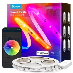 Govee RGBIC Pro LED Strip Lights, 32.8ft Color Changing Smart LED Strips, Works with Alexa and Google, Segmented DIY, Music Sync, WiFi and App Control, LED Lights for Bedroom,Christmas