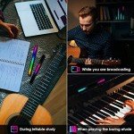 Soulpunk RGB Rechargeable Sound Control Light, Voice-Activated Pickup Music Rhythm Lights, Creative Colorful LED Ambient Light, with 15 Modes Music Sync 32-Bit Audio Spectrum for Car（4 Pack-App）