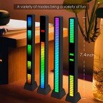 Soulpunk RGB Rechargeable Sound Control Light, Voice-Activated Pickup Music Rhythm Lights, Creative Colorful LED Ambient Light, with 15 Modes Music Sync 32-Bit Audio Spectrum for Car（4 Pack-App）
