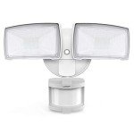 LEPOWER LED Motion Sensor Security Lights Outdoor, 30W 3200LM, 5500K, IP65 Waterproof, 2 Head Motion Detector Flood Light for Garage, Yard, Porch, White (NOT Solar Powered)